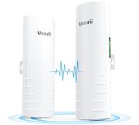 Puente inalámbrico Gigabit punto a punto, UeeVii CPE830 5.8G 1Gbps WiFi CPE para exteriores con antena de alta ganancia de 16dBi, largo alcance de hasta 3 km, Plug and Play, potencia PoE de 24 V, IP65