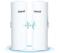 Puente inalámbrico Gigabit, UeeVii CPE820 5.8G 1 Gbps Punto a Punto WiFi CPE al Aire Libre con Antena de Alta Ganancia de 16 dBi, Rango Largo de hasta 3 km, Impermeable IP65, Paquete de 2