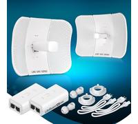 Puente inalámbrico LBE-5AC-GEN2 paquete preconfigurado de 2 Ubiquiti LiteBeam 5AC GEN2, kit de 2 unidades 100% configurado como puente Wi-Fi punto a punto al aire libre, punto de acceso, velocidad de