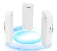 Puente inalámbrico punto a multipunto al aire libre, extiende WiFi a dependencias, IP65 impermeable 5.8GHz 3KM, Plug & Play, 2 puertos RJ45 de 100 Mbps con antena de alta ganancia de 16 dBi, paquete