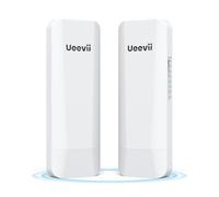 Puente inalámbrico, Punto a Punto 5.8G Puente Exterior con Antena direccional de 14dBi 3KM de Largo Alcance de Distancia de Trabajo 24V Adaptador PoE 2 Puertos RJ45 para Internet extendido al próximo