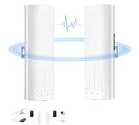 Puente inalámbrico punto a punto para exteriores para Starlink Internet, extensor WiFi Starlink, 5.8 GHz, 3 KM, 100 Mbps con antena de alta ganancia de 16 dBi, inyector PoE de 24 V, Plug and Play,