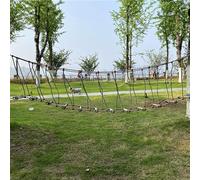 Puente oscilante para exteriores, construcción de madera con cuerda de nailon de 16 mm de grosor, alta capacidad de carga, perfecto para jardines de infantes y zonas de juego al aire libre