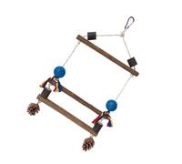 Puente oscilante para pájaros, juguete de madera, soporte de entrenamiento, hamaca, puente colgante para periquitos, tortolitos, periquitos, periquitos, gancho para loros
