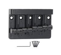Puente para bajo eléctrico con cola, 4 cuerdas, sillín fijo con placa base engrosada, puente ajustable para bajo P y bajo J, incluye llave hexagonal para una instalación fácil. (Negra)