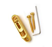 Puente Para Bajo Eléctrico De 4 Cuerdas Diseño Cuerpo Pasante Chapado En Oro Con Monturas Latón Ajustables Mejorar La Fácil Instalación A Través Del Cuerpo Puente Bajo