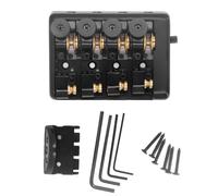 Puente para bajo, Puente para bajo Eléctrico sin Cabeza Resistente a la Corrosión, Mano de Obra Fina de 4 Cuerdas con Bloqueo de Cuerda para Reemplazo (BLACK)