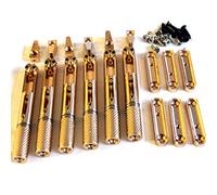 Puente para guitarra de 6 cuerdas con traste sin cabeza, color dorado