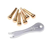 Puente para guitarra pines 6pcs Latón Botón para guitarra acústica con guitarra puente Pin Extractor