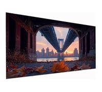 Puente Pintar por Numeros Adultos, DIY Pintar por Numeros Sin Marco, Kits de Manualidades Adultos Otoño Paint by Numbers Adult, Pintura al Óleo de Lienzo para Decoracion Pared, Regalo, 50x110cm I-10
