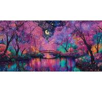 Puente Pintar Por Numeros Adultos NiñOs Kits, colorido Pintura Por NúMeros Kit Completo De Cuadro Sobre Lienzo Con Pintura Acrilica, Decoracion Hogar Para SalóN, Dormitorio, Sin Marco 80x120cm U-688