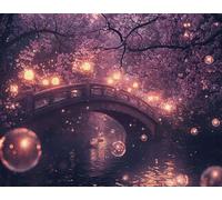 Puente|Puzzle de 30 Piezas Para Adultos. Medidas: 20x29cm. Incluye Pegamento Fix Puzzle. Entretenimiento Creativo,Juegos Educativos Juguetes,Jigsaw Flores De Cerezo, Juguetes Para Todas Las Edades O-7