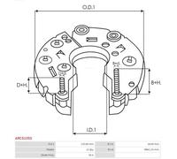 Puente rectificador del alternador ARC6105S AS-PL