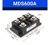Puente rectificador trifásico MDS20A MDS1200A 1600V para mayor resistencia al calor y seguridad en la fuente de alimentación (MDS200A (MDS600A)