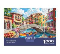 Puente sobre el Canal de un Pueblo 1000 Piezas Paquete De Puzzle Puzzle Cartón Extra Grueso - Favorito De Coleccionistas, Relajación, Regalo Genial para Viajes O Fiestas 38x26cm/1000pcs