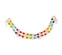 Puente suspensivo de Loros de Madera Puente Colorido Juguete de trepadora Duradera para pájaros (6 * 39 cm)