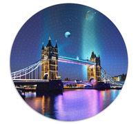 Puente Torre1000 Piezas edificioPuzzle Redondo Regalo Niños, Juguetes Descompresión Adultos, Puzzle Grande Difícil, Aliviar Estrés, Juego Rompecabezas Circular1000pcs (67.5x67.5cm)