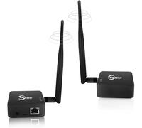 Puente WiFi inalámbrico 2,4 GHz Punto a Punto para Exteriores, Alcance de 1 km, Ideal para Conexiones PtP/PtMP, Antena de Alta Ganancia, alimentación USB-C, 2 Puertos RJ45 Ethernet (Negro)