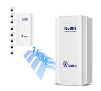 Puente WiFi para exteriores, 300 Mbit/s, punto de acceso a punto a punto, puente inalámbrico, 1 km PtP/PtMP WiFi Bridge CPE con adaptador PoE, WiFi direccional para red, Starlink, CCTV, cámara