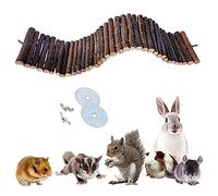 Puentes Colgantes Madera para Mascota, Escalera de Madera para Hámster, Hámster Puente Escalera de Madera, con 2 Tornillos de Mariposa y 2 Arandelas, Juguete Trepador Masticable para Hámsters