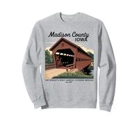 Puentes cubiertos estilo póster vintage Madison County Iowa Sudadera