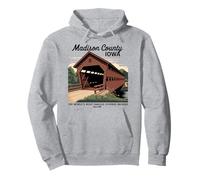 Puentes cubiertos estilo póster vintage Madison County Iowa Sudadera con Capucha