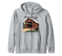 Puentes cubiertos estilo póster vintage Madison County Iowa Sudadera con Capucha