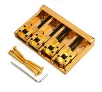 Puentes Y Selletas De Guitarra Puente De Bajo Eléctrico De 4 Cuerdas Encordado Inferior(Gold)