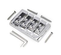 Puentes Y Selletas De Guitarra Puente De Cuerdas De Doble Propósito Para Bajo De 4 Cuerdas Con Código De Bloqueo Trasero(Silver)