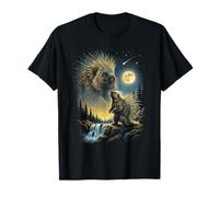 Puercoespín Aullando a la Luna Meme Puercoespín Divertido de los 90 Camiseta