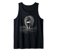 Puercoespín Bebiendo Cerveza Divertido Puercoespín Mem Camiseta sin Mangas