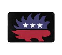 Puercoespín del Partido Libertario De Estados Unidos Felpudo De Bienvenida Antideslizante Tapete para Puerta Cómodo Felpudo De Entrada para Cuarto Interior Cocina 40X60 Cm