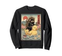 Puercoespín Ninja Japón Vintage Japonés Ukiyo-e Arte Sudadera