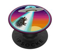 Puercoespín secuestrado nave espacial extraterrestre secuestro del espacio exterior PopSockets PopGrip Adhesivo