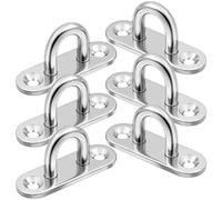 PUERHUACI Anclaje Pared,Ganchos de Techo,6 Piezas Gancho Techo,Placa de Ojo M6 Acero Inoxidable para Colgar