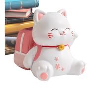 Puerta A para escritorio - Portalápices para organizador de escritorio, escritorio de dibujos animados para maquillaje para animales de gato, organizador de cepillo para oficinas universitarias Scu