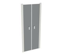Puerta abatible cuadrada pura de diseño HÜPPE en nicho, ancho: 80 cm altura: ...
