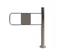 Puerta abatible de acero inoxidable de 90° con rebote automático y empuje manual, acceso peatonal seguro, lado derecho, 90 x 97 cm