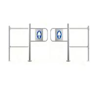 Puerta abatible de cierre automático, barrera de seguridad abierta de 90° con barandilla, puerta de acceso de metal para tiendas minoristas, 190 x 97 cm, entrada segura al mercado, diseño duradero