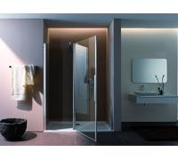 Puerta abatible de coral de una sola pieza con panel fijo para la instalación del nicho myDay NPFA izquierda 140 1365-1405x2000mm, VB00314020DA1, Cabinas de ducha: Marco: Plata pulida, Vidrio: ESG