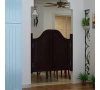Puerta Abatible de Madera Maciza para Interiores, Puertas Batientes de Interiores, Puerta Vaiven Persianas de Cafetería, Cierre Automático Abatible Bidireccional Puerta(Negro,H100cm x W116cm)