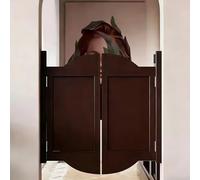 Puerta Abatible De Madera Maciza Para Interiores W71~150cm Macizo Media Partición Cierre Automático 180° Doble Sentido Para Cocina Bar Porche Escalera Separador Espacio(B,125.7x90cm/WxH)