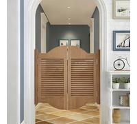 Puerta Abatible De Madera Maciza Para Interiores W71~150cm Macizo Media Partición Cierre Automático 180° Doble Sentido Para Cocina Bar Porche Escalera Separador Espacio(N,95.3x90cm/WxH)