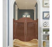 Puerta Abatible De Madera Maciza Para Interiores W71~150cm Macizo Media Partición Cierre Automático 180° Doble Sentido Para Cocina Bar Porche Escalera Separador Espacio(M,110.5x90cm/WxH)