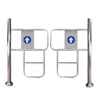 Puerta abatible de metal con cierre automático duradera for patios y almacenes Entrada peatonal manual de 90° Acero inoxidable puerta oscilante(140cmx100cm)