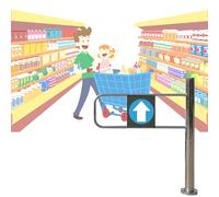 Puerta abatible de seguridad, barricada de metal con resorte de cierre automático para seguridad de entrada en tiendas y bibliotecas