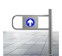 Puerta abatible de seguridad con mecanismo de resorte, solución de entrada segura para almacenes, bibliotecas, tiendas y centros comerciales