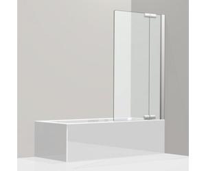 Puerta abatible Koralle para bañera, con panel fijo, S800 BPFA 120 R, tope derecho, 1190-1205x1500mm, VD02312015CP1, Cabinas de ducha: Marco: Plata brillo intenso, vidrio: ESG GlasPlus