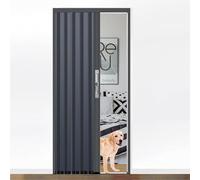 Puerta acordeón interior, puerta plegable de aluminio impermeable, puerta corrediza, cocina abierta interior, comedor/despensa, puerta temporal, divisor de ambientes,26x80in(66x203cm)
