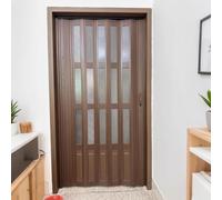 Puerta Acordeon Puertas Plegables Marrones Interior, Puerta Concertina Retráctil Separador Ambientes, Dormitorio Ducha, Puertas Plegables Impermeables Que Ahorran Espacio(High 230cm,High 185cm)